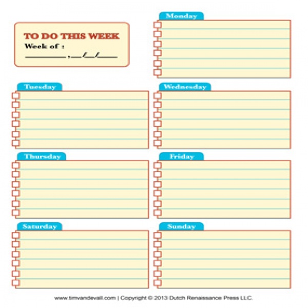 Weekly To Do List Templates | Templates | Pinterest | Planners .. | weekly task list template 