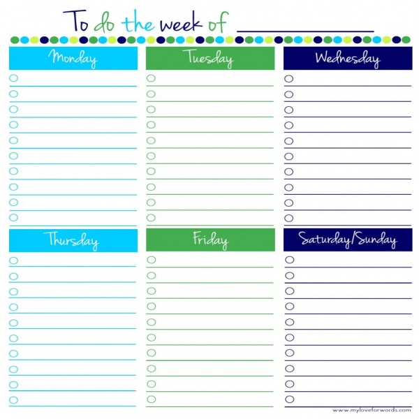 Weekly To Do List | free to do list | weekly task list template | weekly task list template 