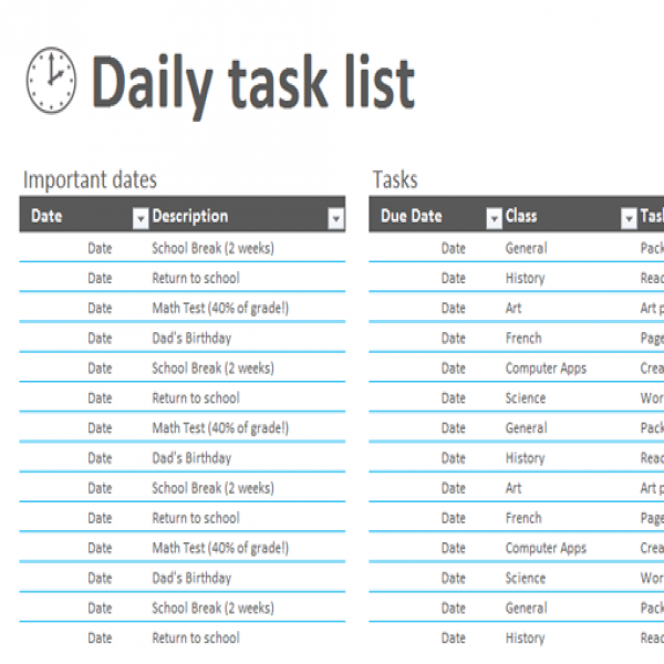 12+ Task List Templates - Word Excel PDF Formats | job task list | job task list 