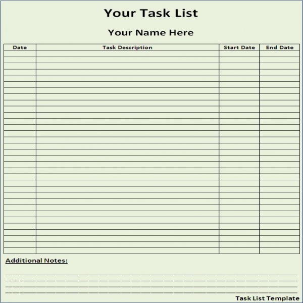 Task List Sample. Task List Template Word Spreadsheet Example .. | job task list 