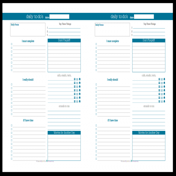 Stay on Track in 2016 With These Daily To-Do List Planner .. | task list planner 