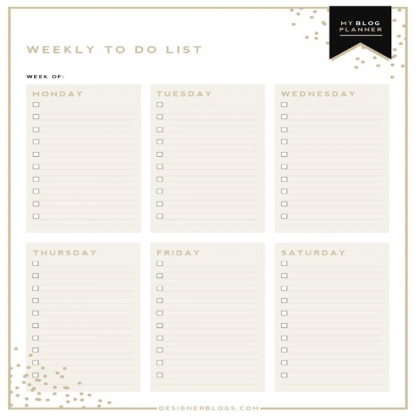 Weekly To Do List Printable | DesignerBlogs.com | Printables .. | task list planner 