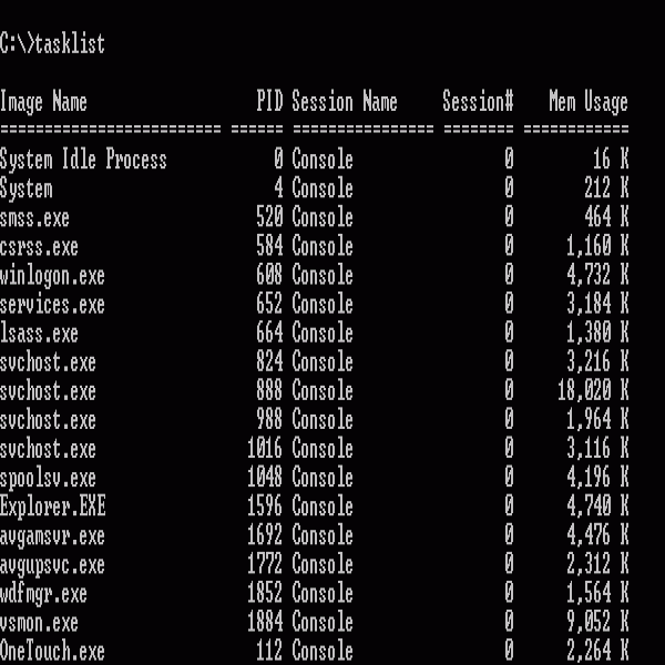 Managing Windows Programs from the Command Line- Tasklist | task list windows | task list windows 