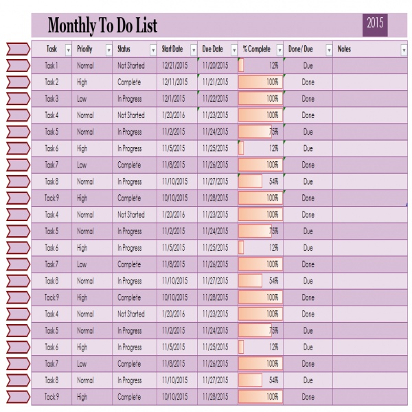 Monthly To Do List Template Free | to do list template | monthly task list | monthly task list 