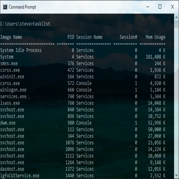 Kill Processes from Command Prompt | task list command line | task list command line 