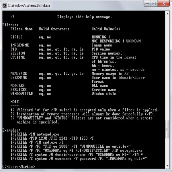 Terminate multiple programs from the command line with Taskkill .. | task list command line 