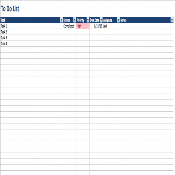 Free To Do List Templates in Excel | task list excel | task list excel 