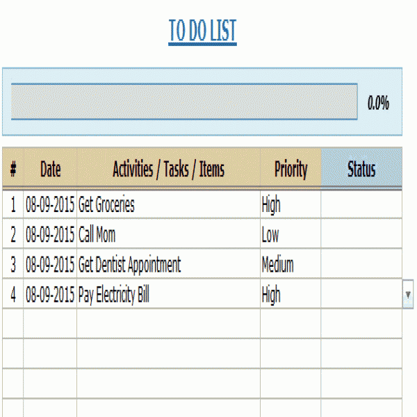 Excel To Do List Template - [FREE DOWNLOAD] | task list excel | task list excel 