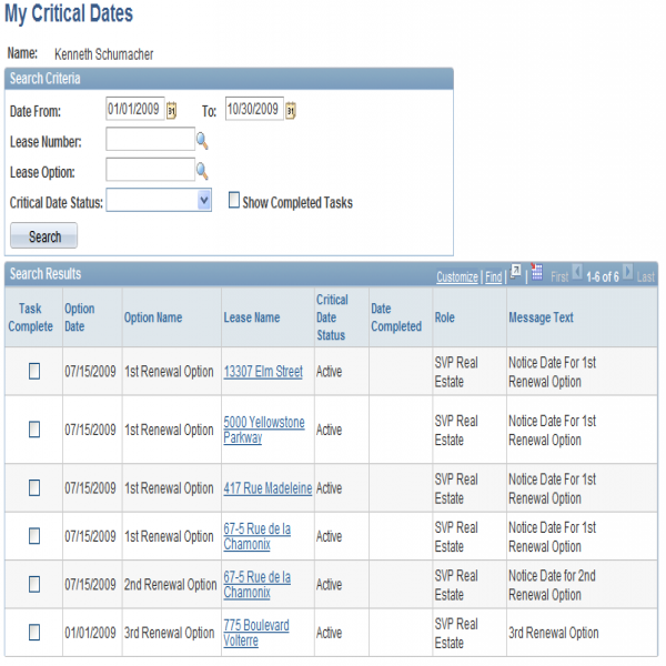 Viewing My Tasklist | critical task list | critical task list 