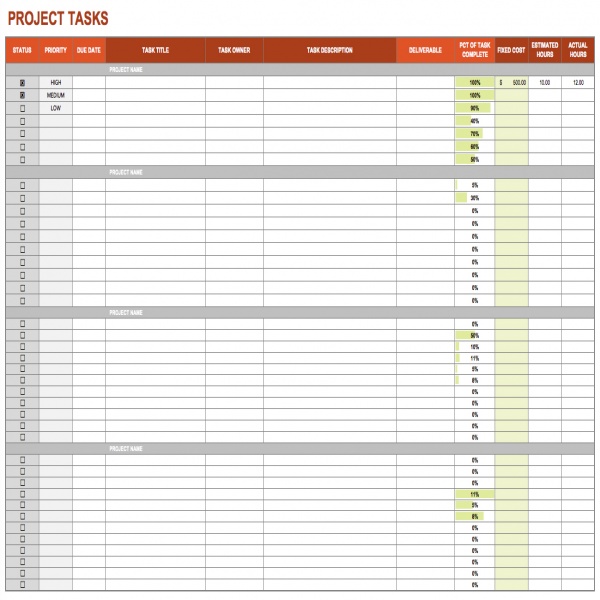 15 Free Task List Templates - Smartsheet | project task list excel | project task list excel 