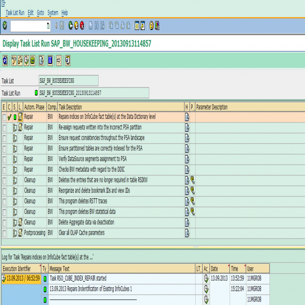 Create #SAP #BW Housekeeping task list | SAP Blogs | housekeeping task list | housekeeping task list 