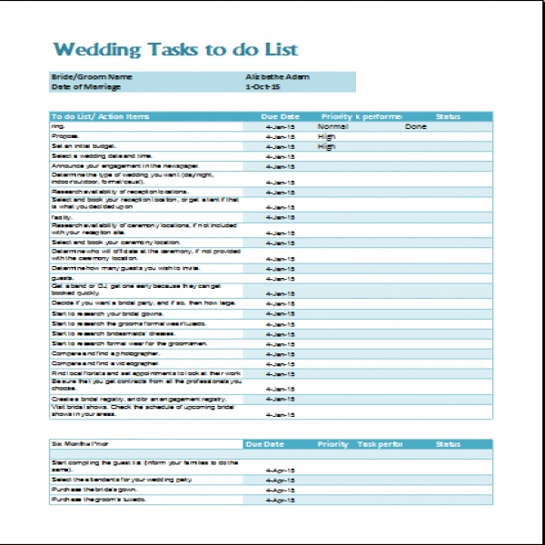 Wedding Task to do List | work task list | work task list 