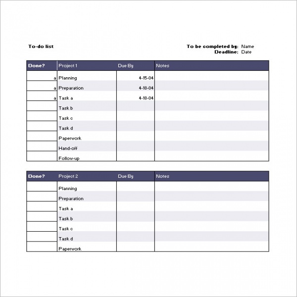 Project Task List Template - 10+ Free Word, Excel, PDF Format .. | project task list template 