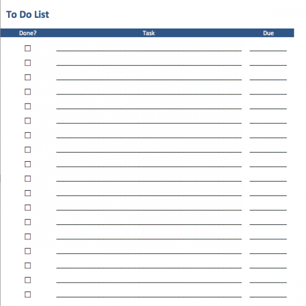 Free To Do List Templates in Excel | task list template | task list template 