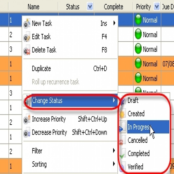 User Manual - How to set/change task status | task status list | task status list 