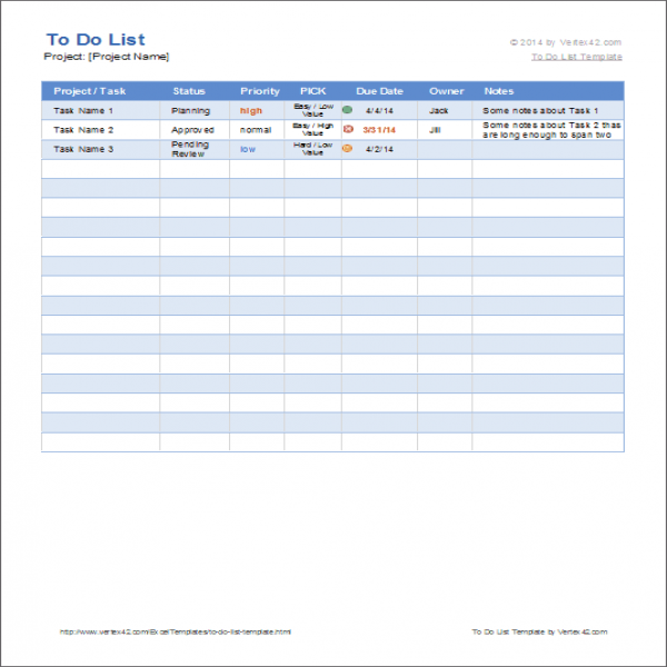 Free To Do List Template for Excel - Get Organized | task list template excel | task list template excel 