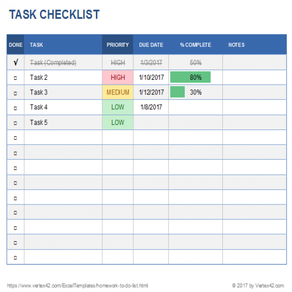 Free Task List Templates for Excel | task list template excel | task list template excel 