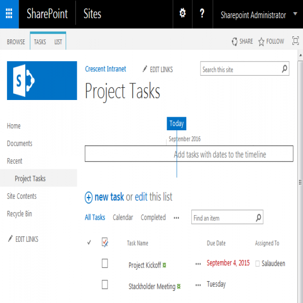How to Hide the Timeline in the Task List of SharePoint 2013/2016 .. | sharepoint task list 
