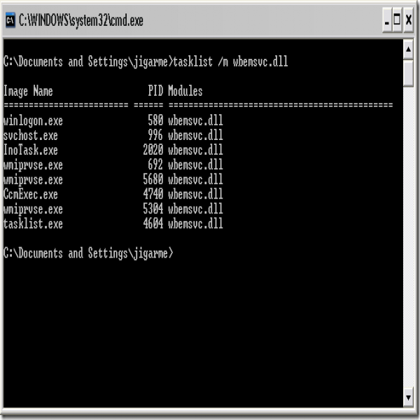 How to find out what all processes have loaded particular DLL .. | task list cmd 