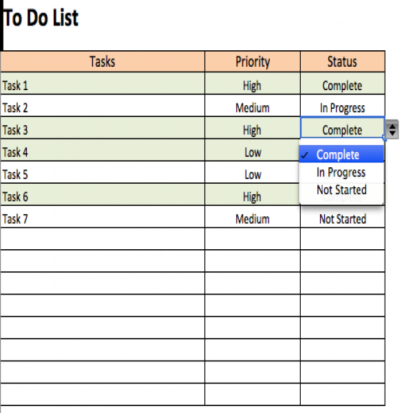 To Do List Excel Task List Templates