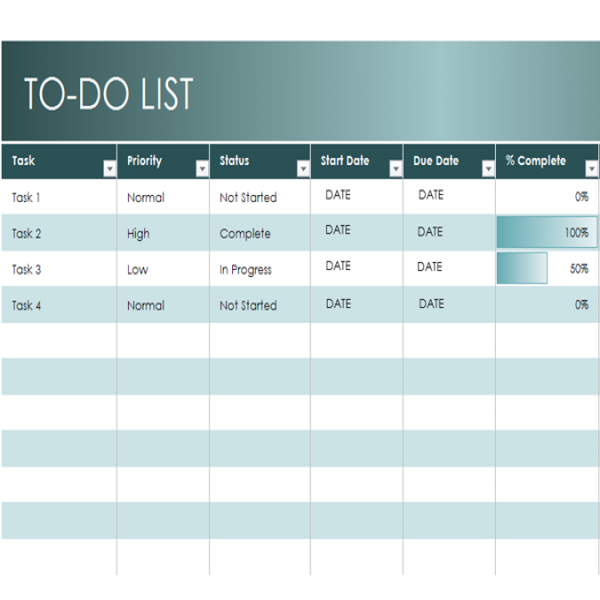 Simple to-do list - Office Templates | to do list excel | to do list excel 
