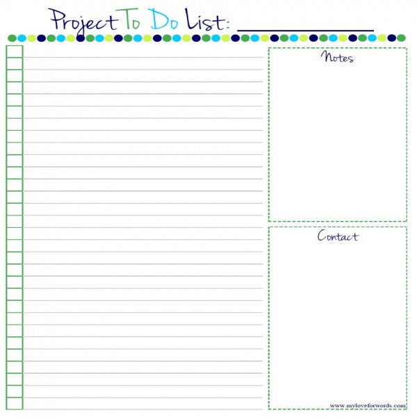 Project To Do List: Free Printable! | to do list free | to do list free 