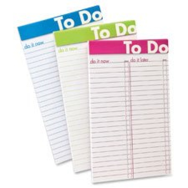 Amazon.com : To Do List Notepad, 5"x8", 50Shts, Color Rld, 6/PK .. | to do list notepad 