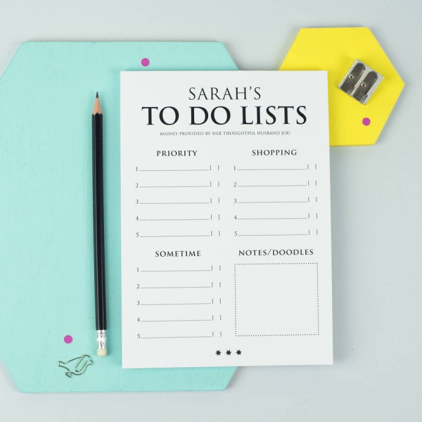 personalised a5 classic to do list notepad by xoxo .. | to do list notepad 