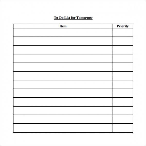 To Do List Template - 16+ Download Free Documents in Word, Excel, PDF | to do list template free | to do list template free 