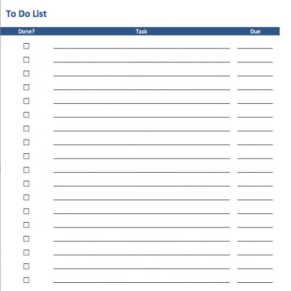 Free To Do List Templates in Excel | to do list template | to do list template 