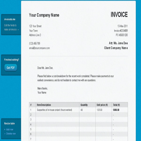 Invoice To Me | printable invoice template | Invoice To Me | Invoice To Me 