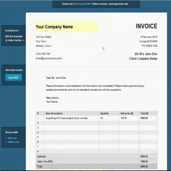 Invoice To Me | printable invoice template | Invoice To Me | Invoice To Me 