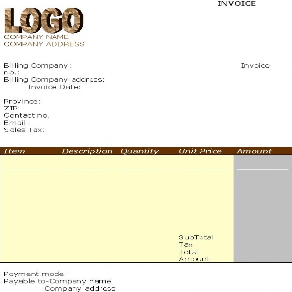 invoice logo | Invoice Template With Logo | Invoice Template With Logo 