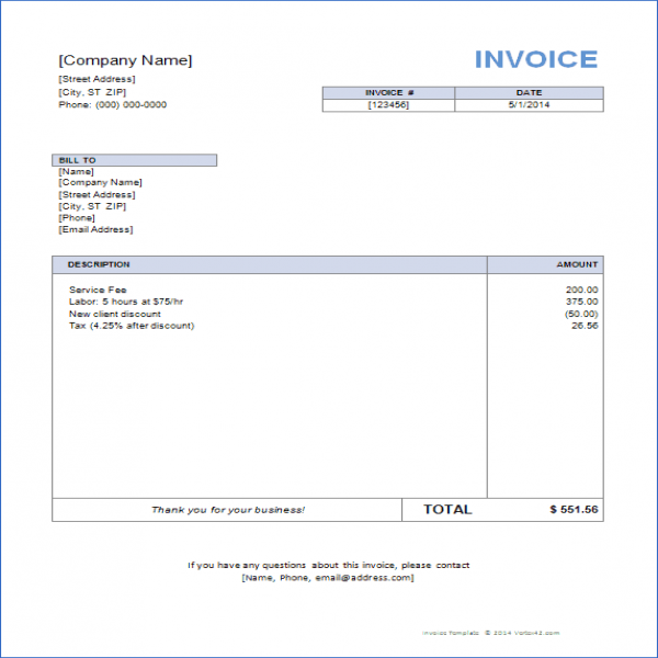 Invoice Template for Word - Free Basic Invoice | Invoice Template In Word Format | Invoice Template In Word Format 