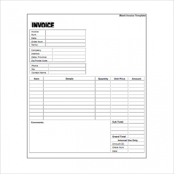 Generic Invoice Template – 8+ Free Word, Excel, PDF Format .. | Generic Invoice 