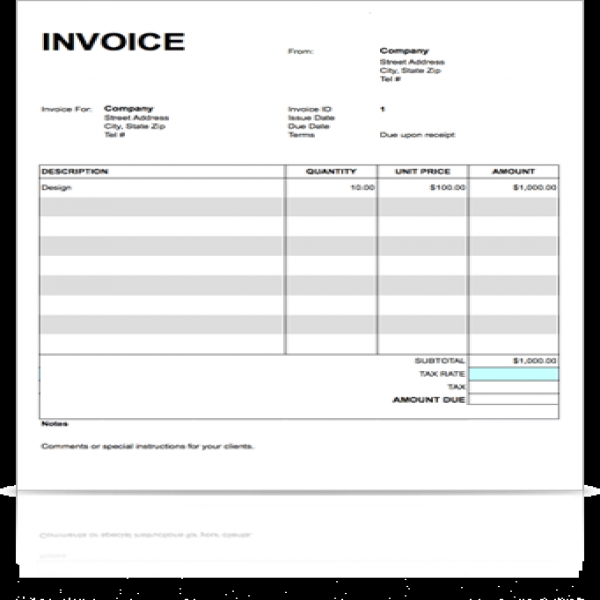 Invoice Template for Google Docs - Harvest | Free Printable Blank Invoice Templates | Free Printable Blank Invoice Templates 