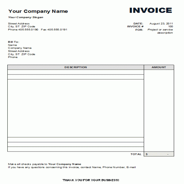 Free Blank Invoice Form | Blank Invoice Template #8 | Della .. | Free Printable Blank Invoice Templates 
