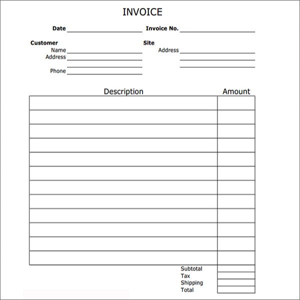 Blank Invoice Paper | printable invoice template | Blank Invoice To Print | Blank Invoice To Print 