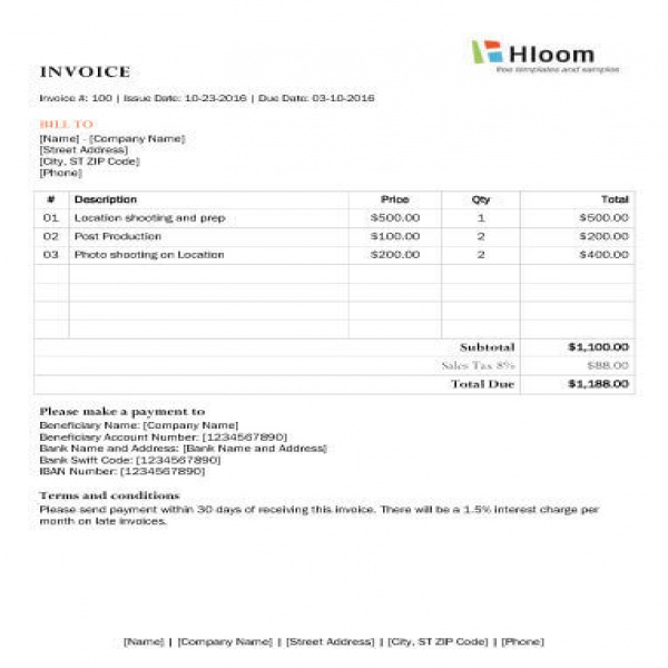 8 Photography Invoice Templates | Photography Invoice Template | Photography Invoice Template