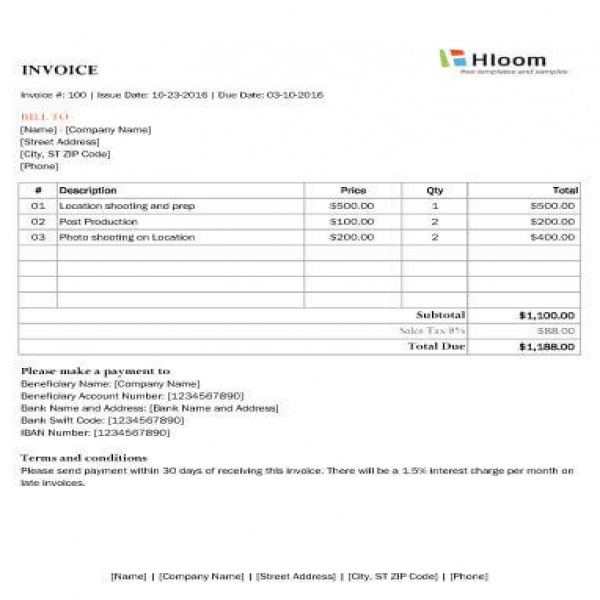 8 Photography Invoice Templates | Photography Invoice Template | Photography Invoice Template