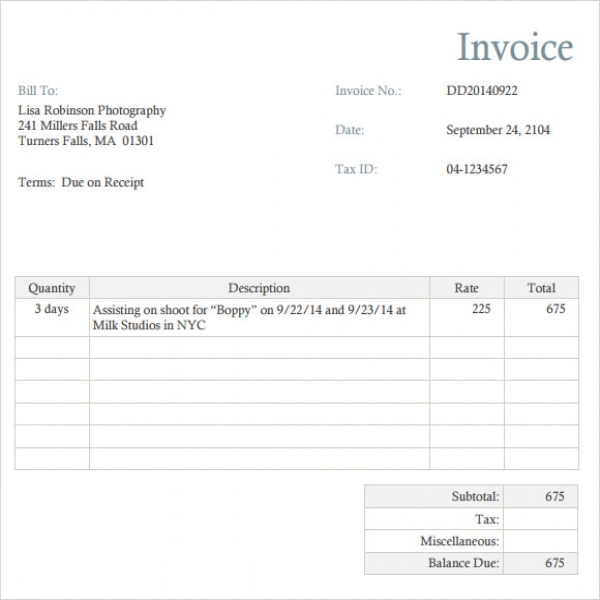 Photography Invoice Template - 7+ Free Samples, Examples, Format | Photography Invoice Template | Photography Invoice Template