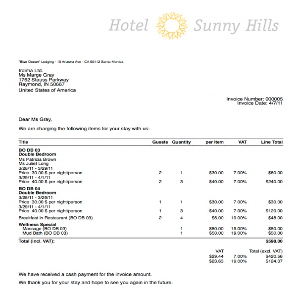 Hotel Invoice Template | printable invoice template | Hotel Invoice Template | Hotel Invoice Template 