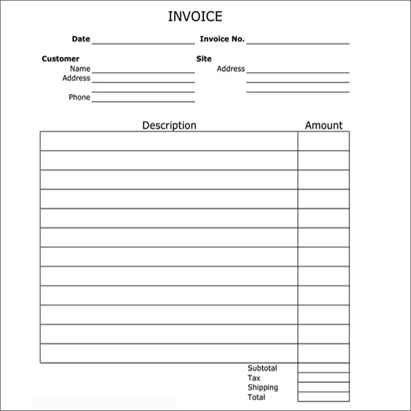 Blank Invoice Paper | printable invoice template | Blank Invoice Paper | Blank Invoice Paper 