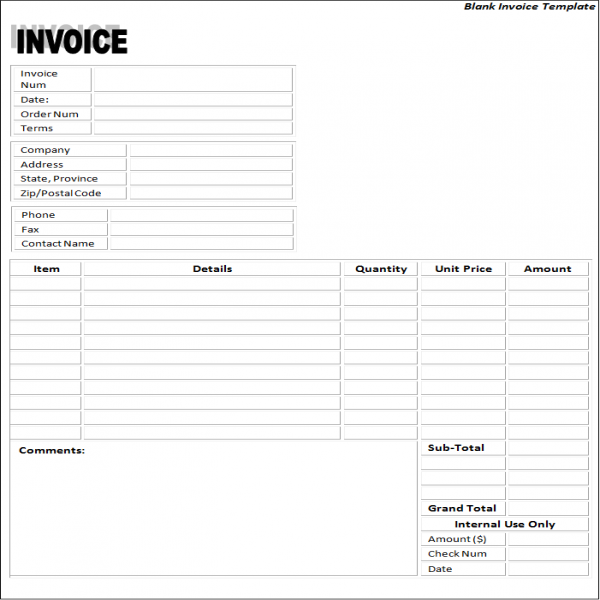 blank-invoice-paper-templates | Blank Invoice Paper | Blank Invoice Paper 