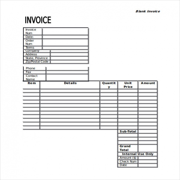 20+ Blank Invoice Templates | Free & Premium Templates | Blank Invoice Paper | Blank Invoice Paper 