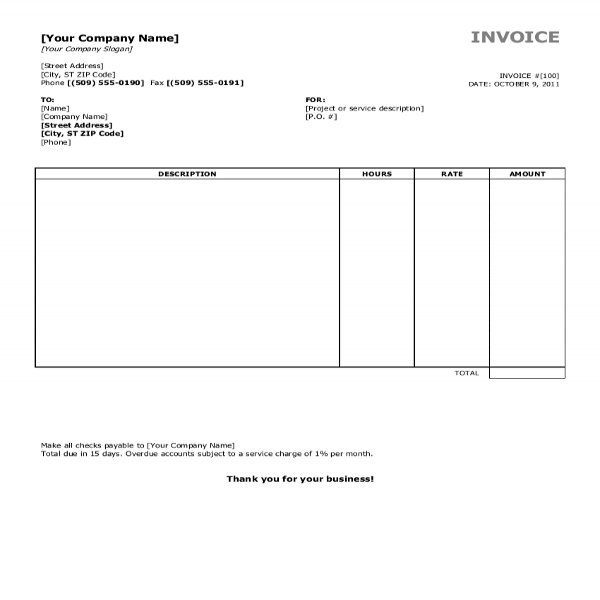 Free Invoice Templates For Word, Excel, Open Office | InvoiceBerry | Invoice Template | Invoice Template 
