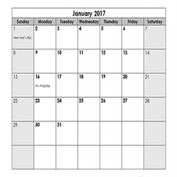 2017 Calendar Templates - Download 2017 monthly & yearly templates .. | calendar template