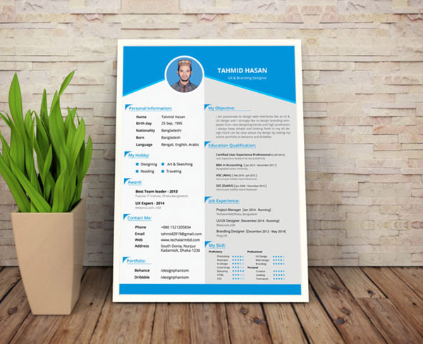 50+ Beautiful Free Resume (CV) Templates in Ai, Indesign & PSD Formats