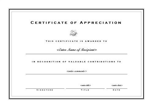 Certificate Of Appreciation Template Word Task List Templates