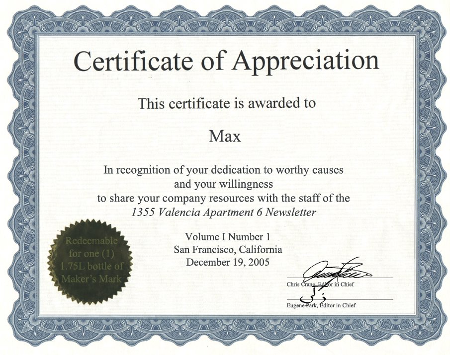 of appreciation template word pdf